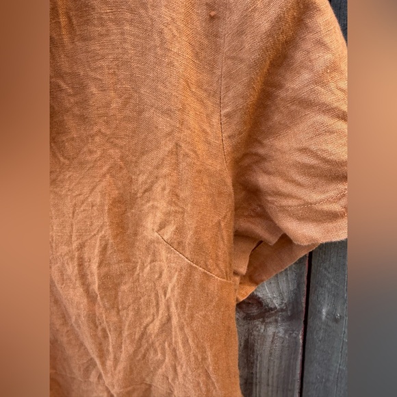 Quince Terracotta Linen button down Dress - Picture 10 of 16